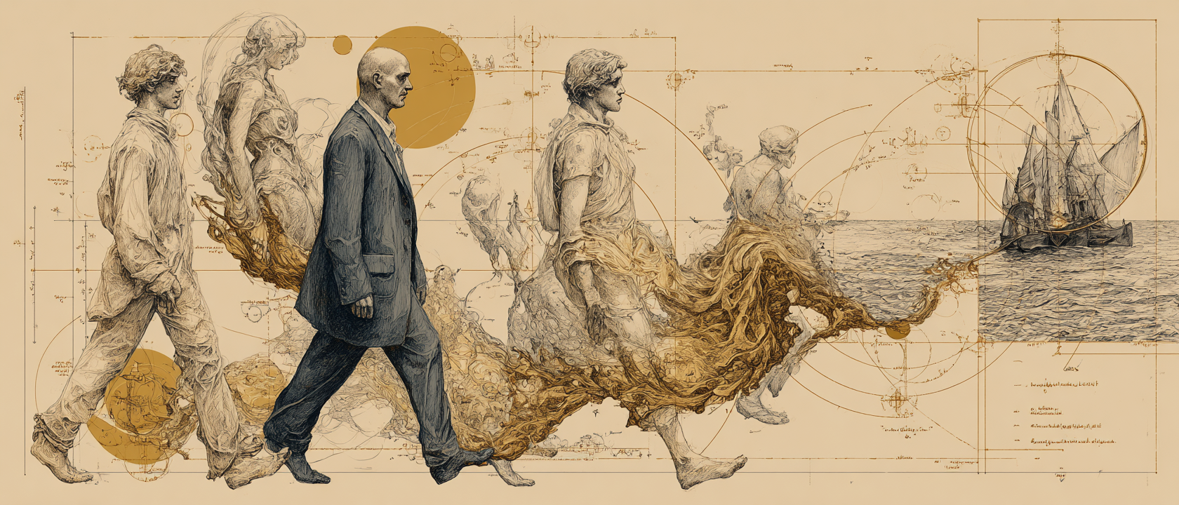 Orphalesian transformation - consciousness architecture in the style of Kahlil Gibran